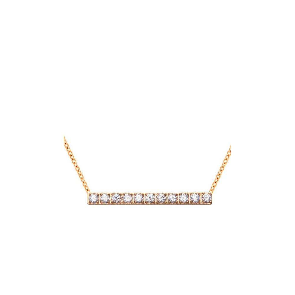Necklace with straight detail and white zircons