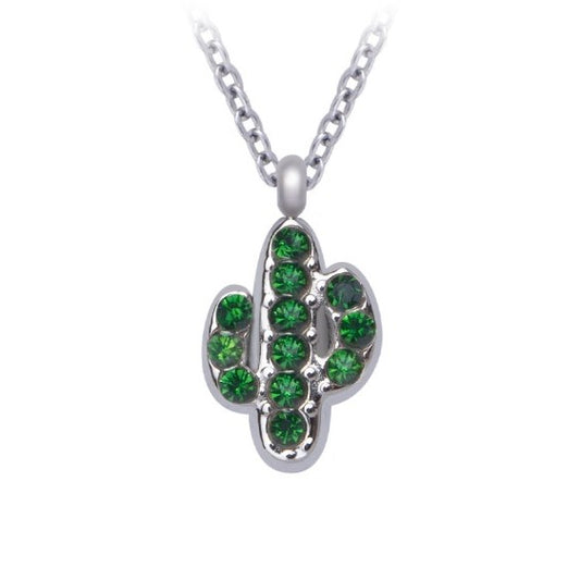 ყელსაბამი კაკტუსი მწვანე ცირკონებით