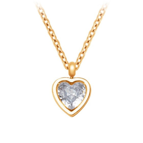 Heart necklace heart with crystal