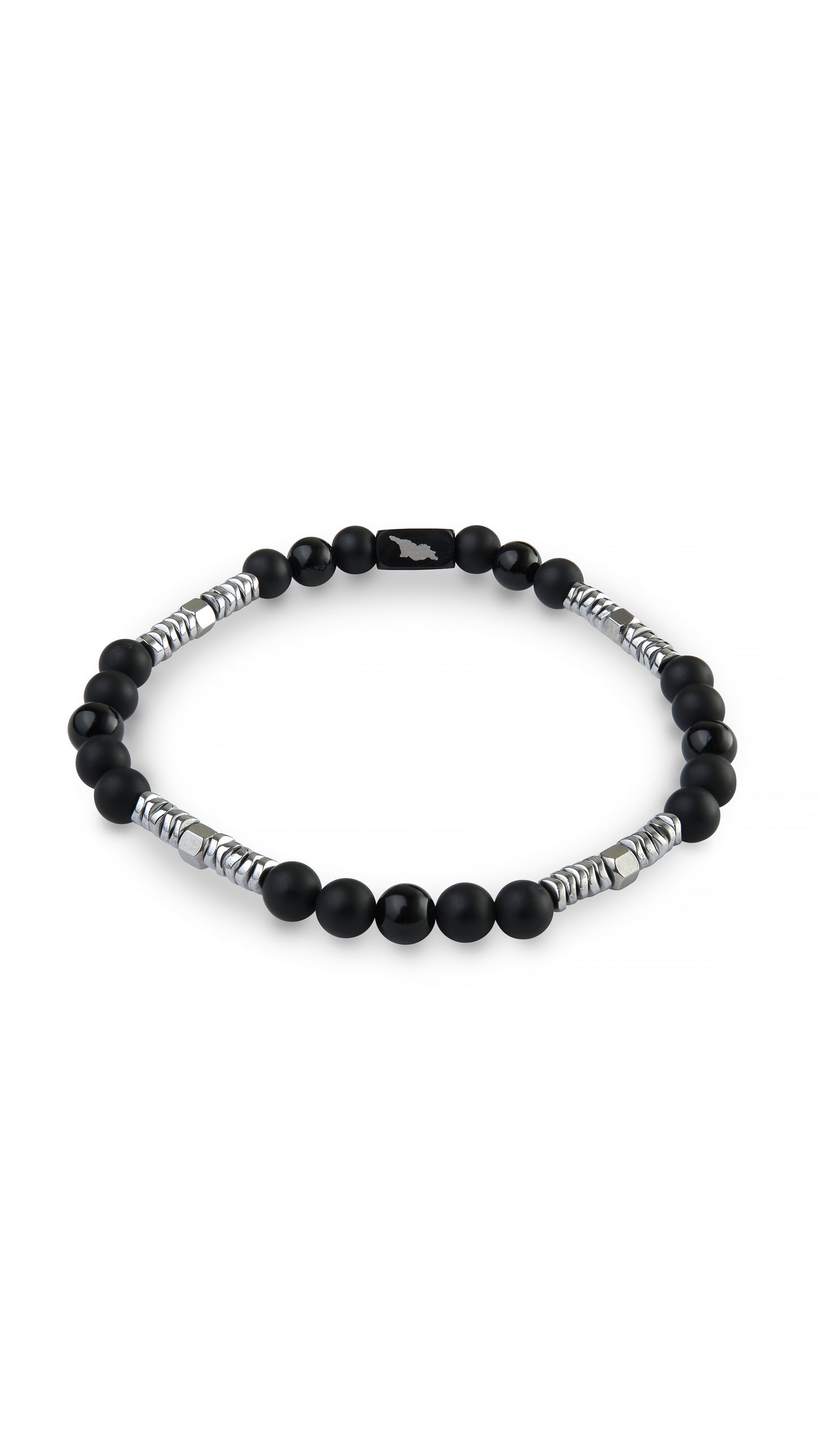Black tourmaline, black agate, hematite