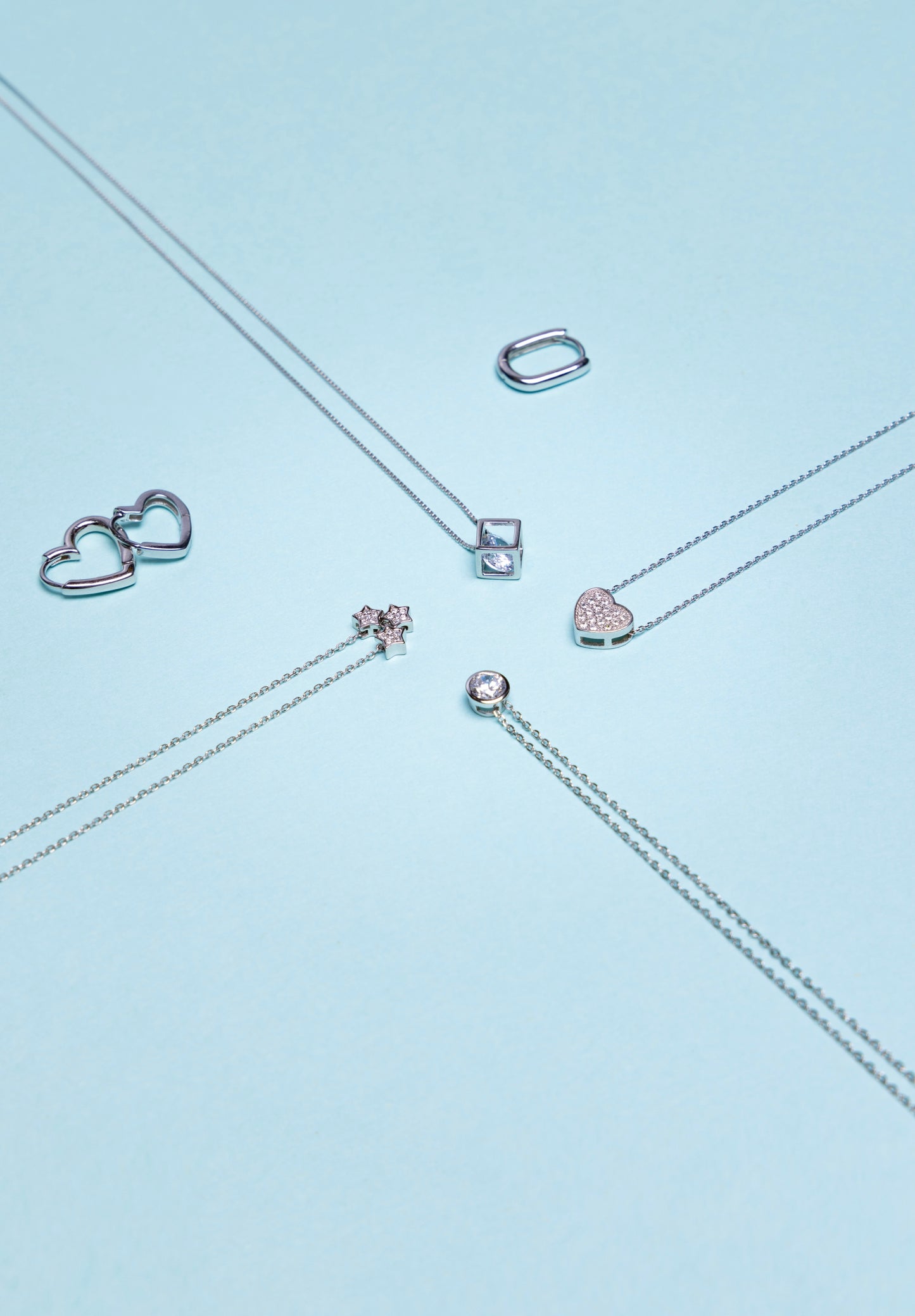 Heart silver necklace