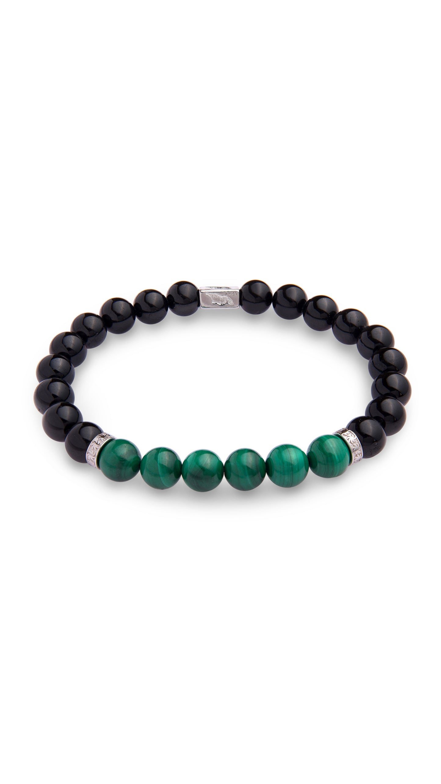 Malachite, black tourmaline