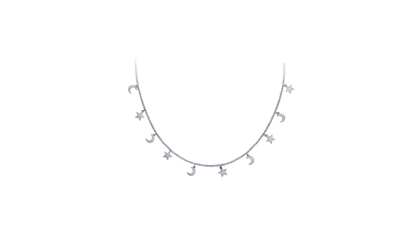 Necklace with moons and stars