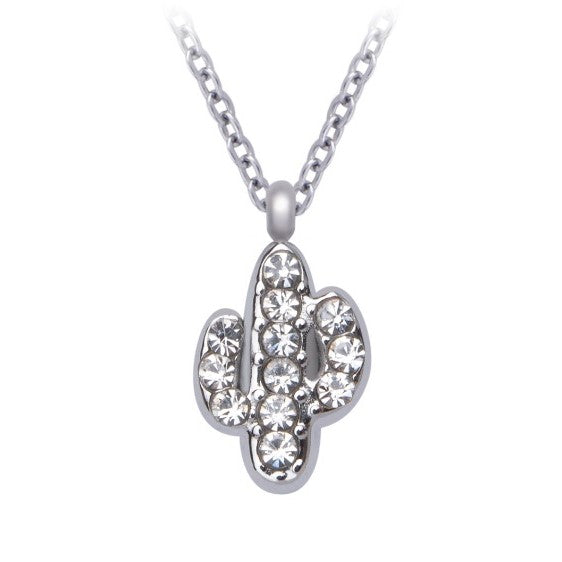 Cactus necklace with white zircons