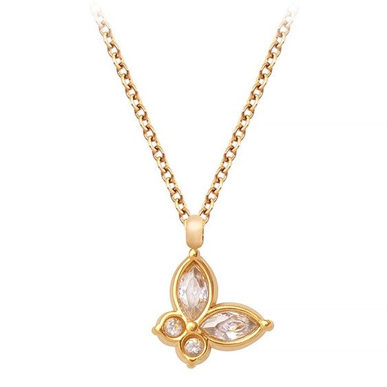 Butterfly necklace with crystals