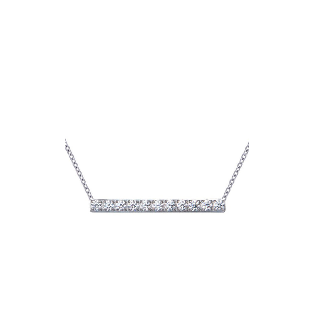 Necklace with straight detail and white zircons