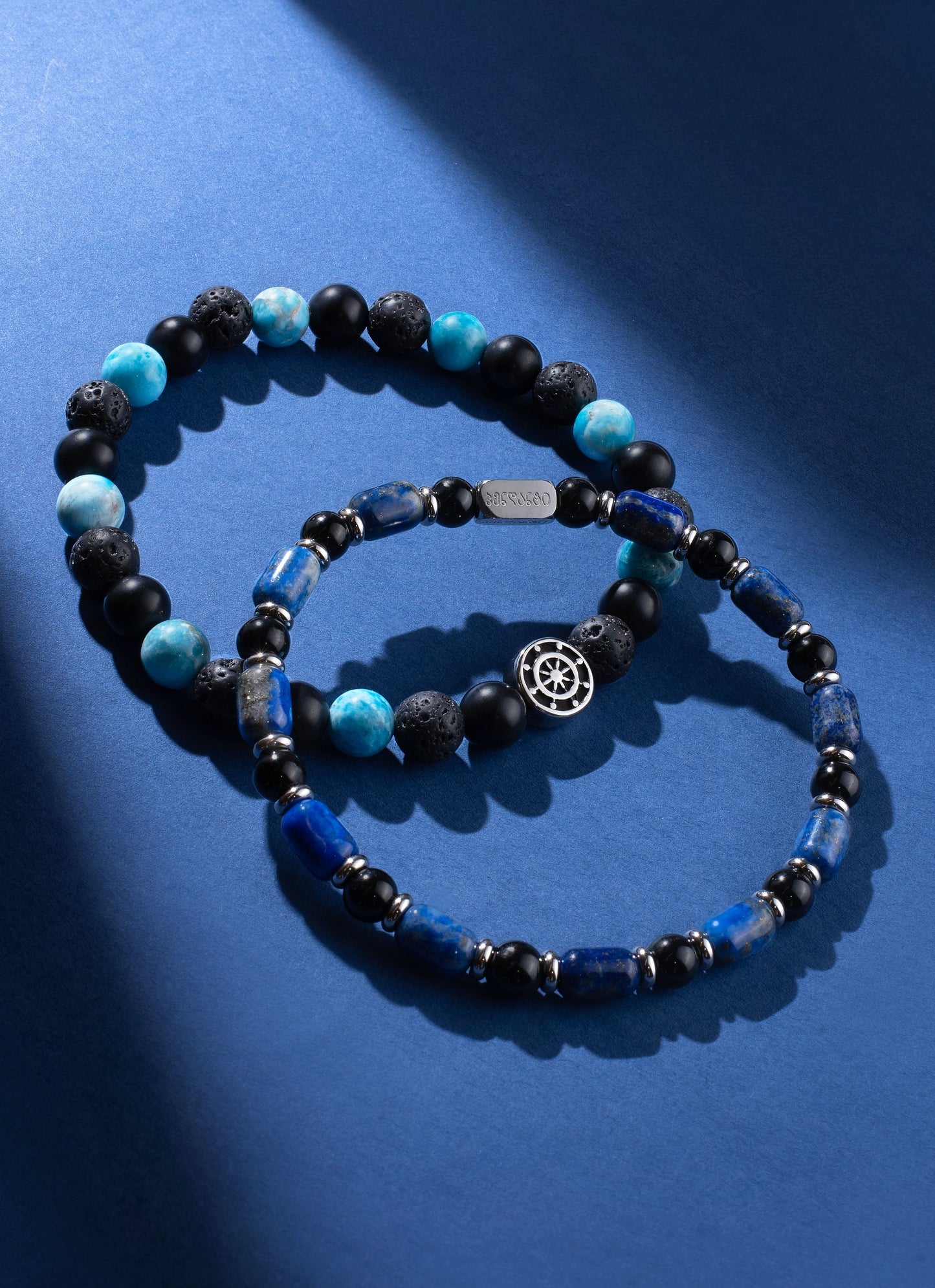 Black tourmaline, lapis lazuli