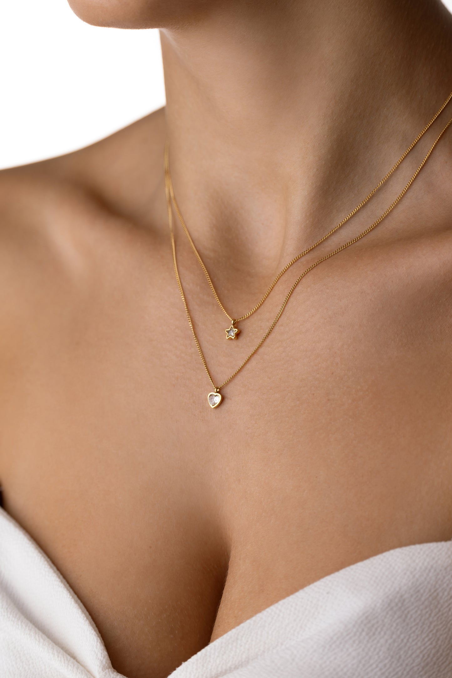 Heart necklace heart with crystal