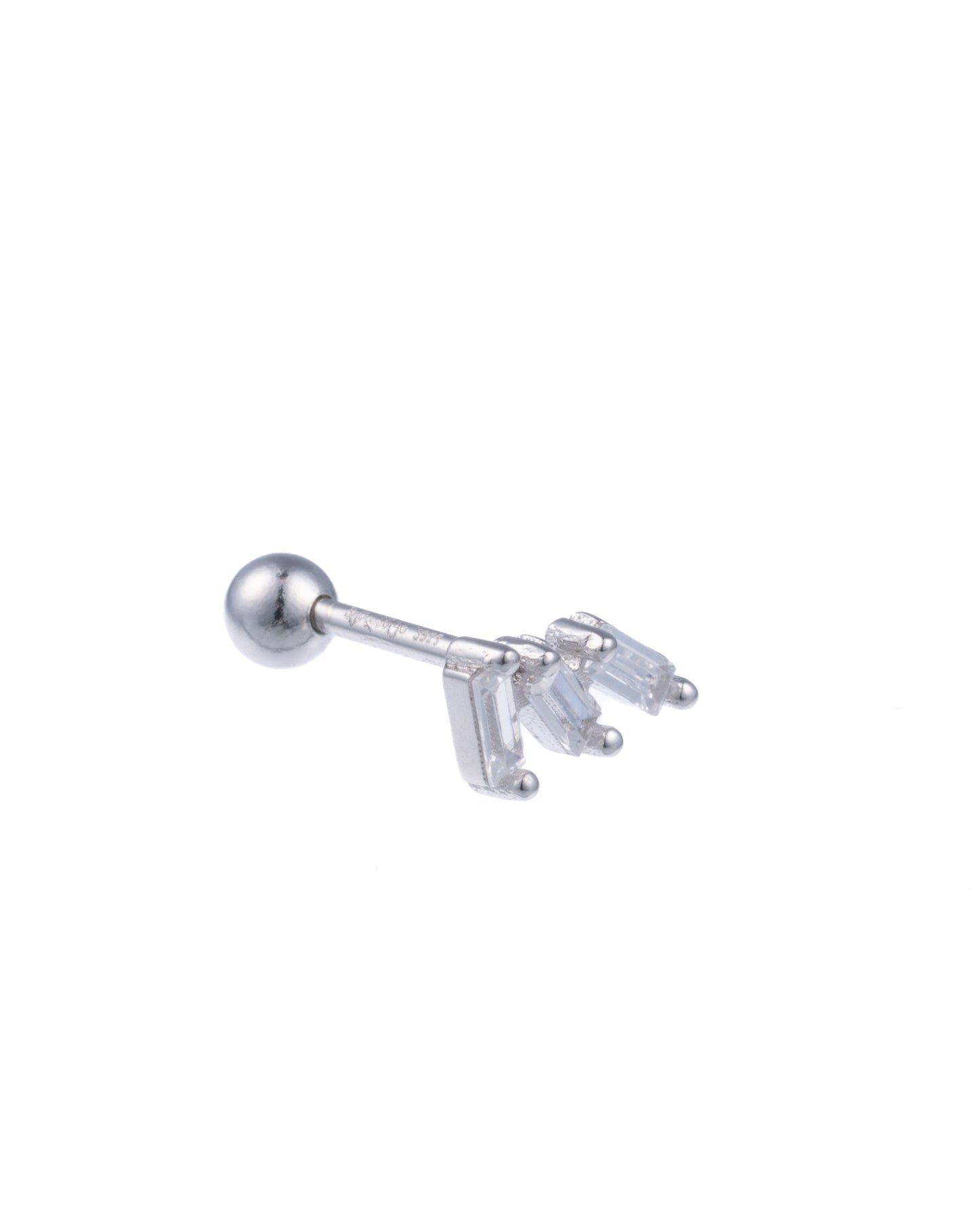 Silver earring piercing