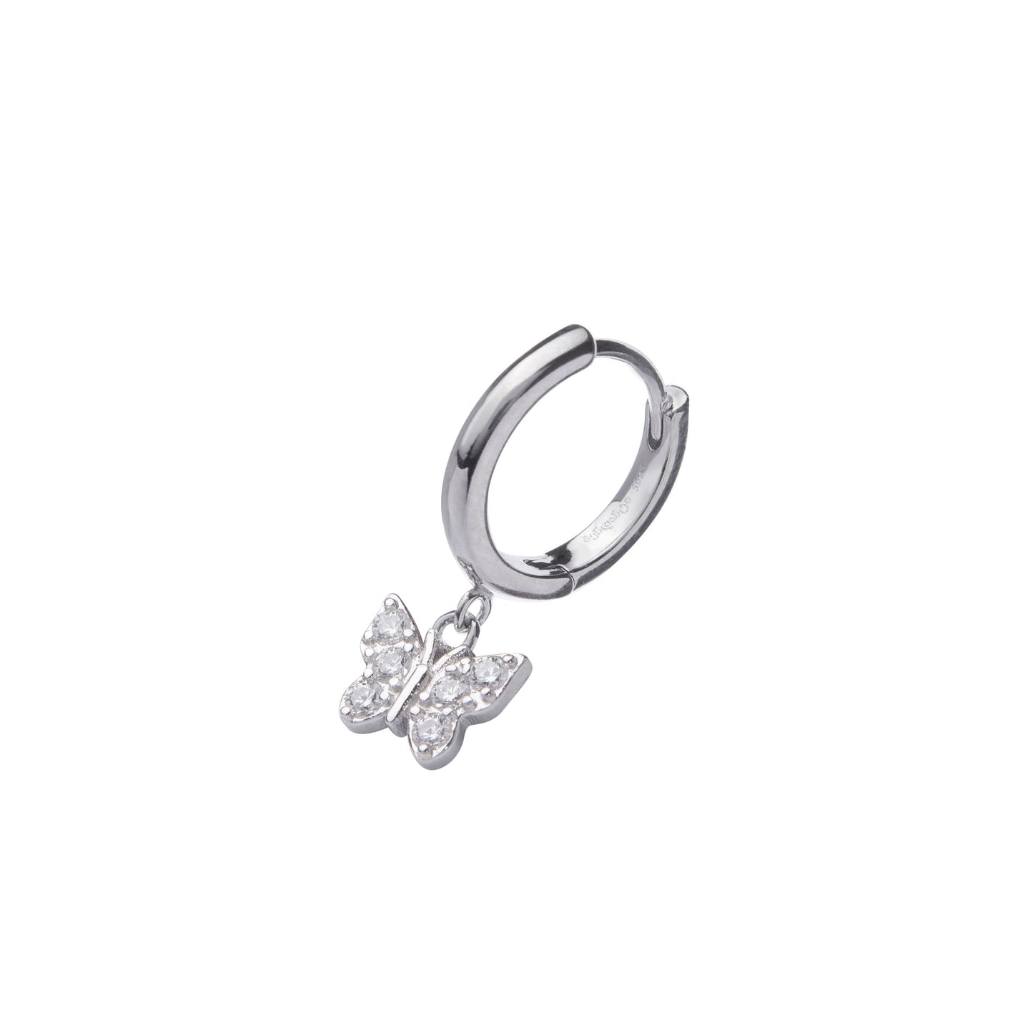 Silver butterfly earring