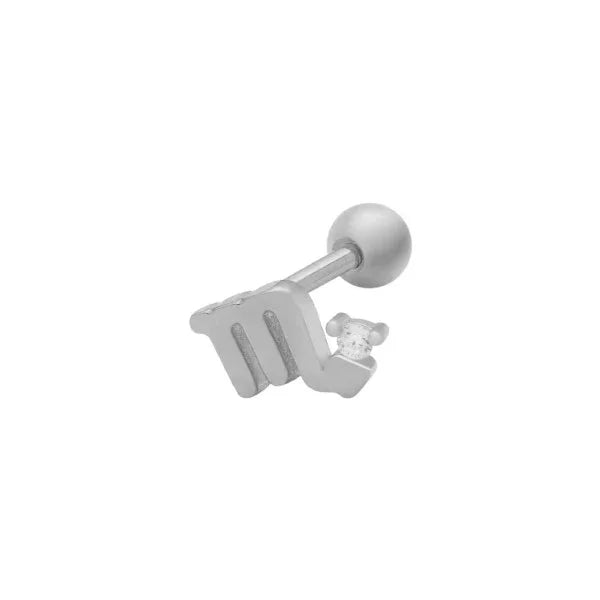 Silver earring piercing