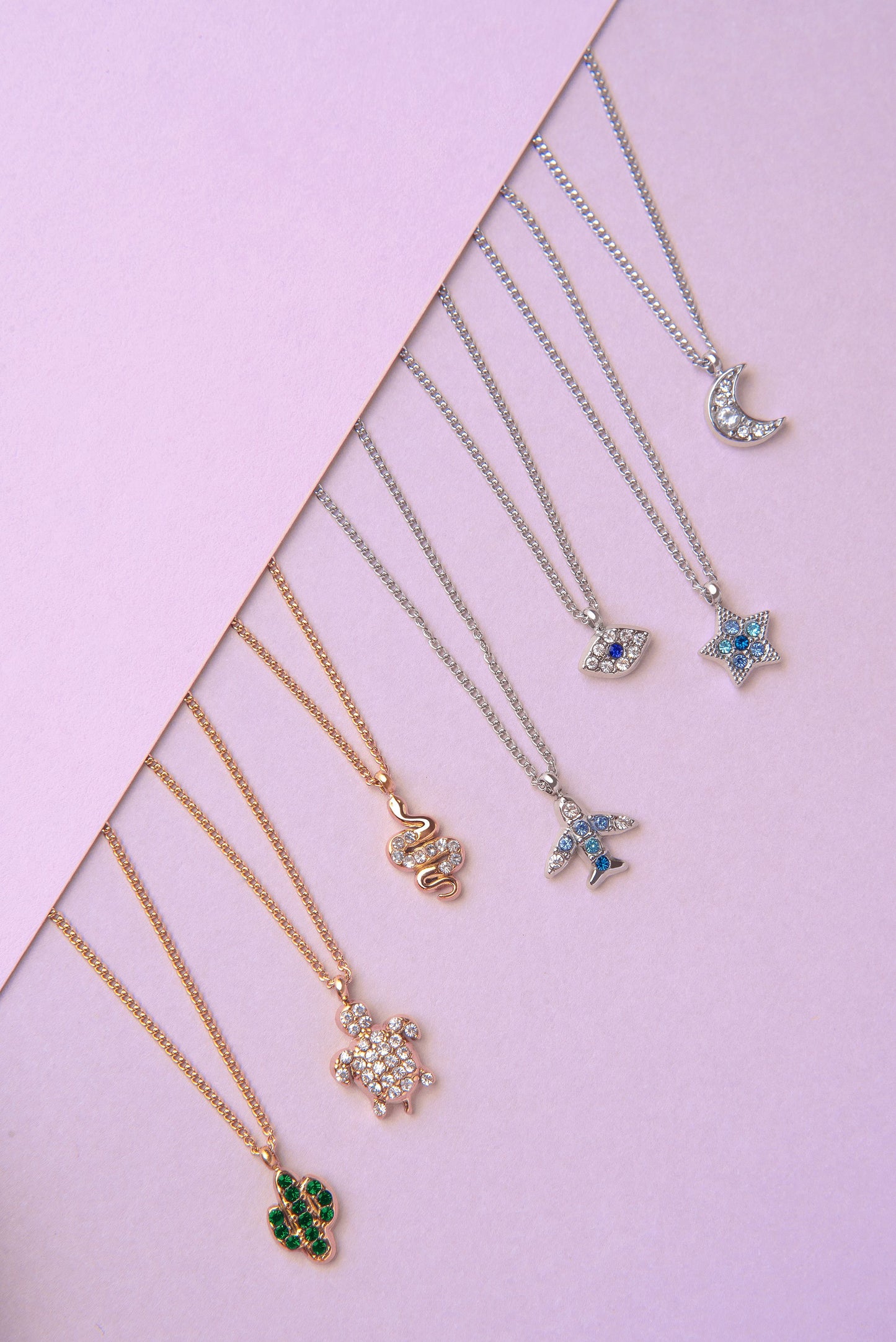 Snake necklace with zircons