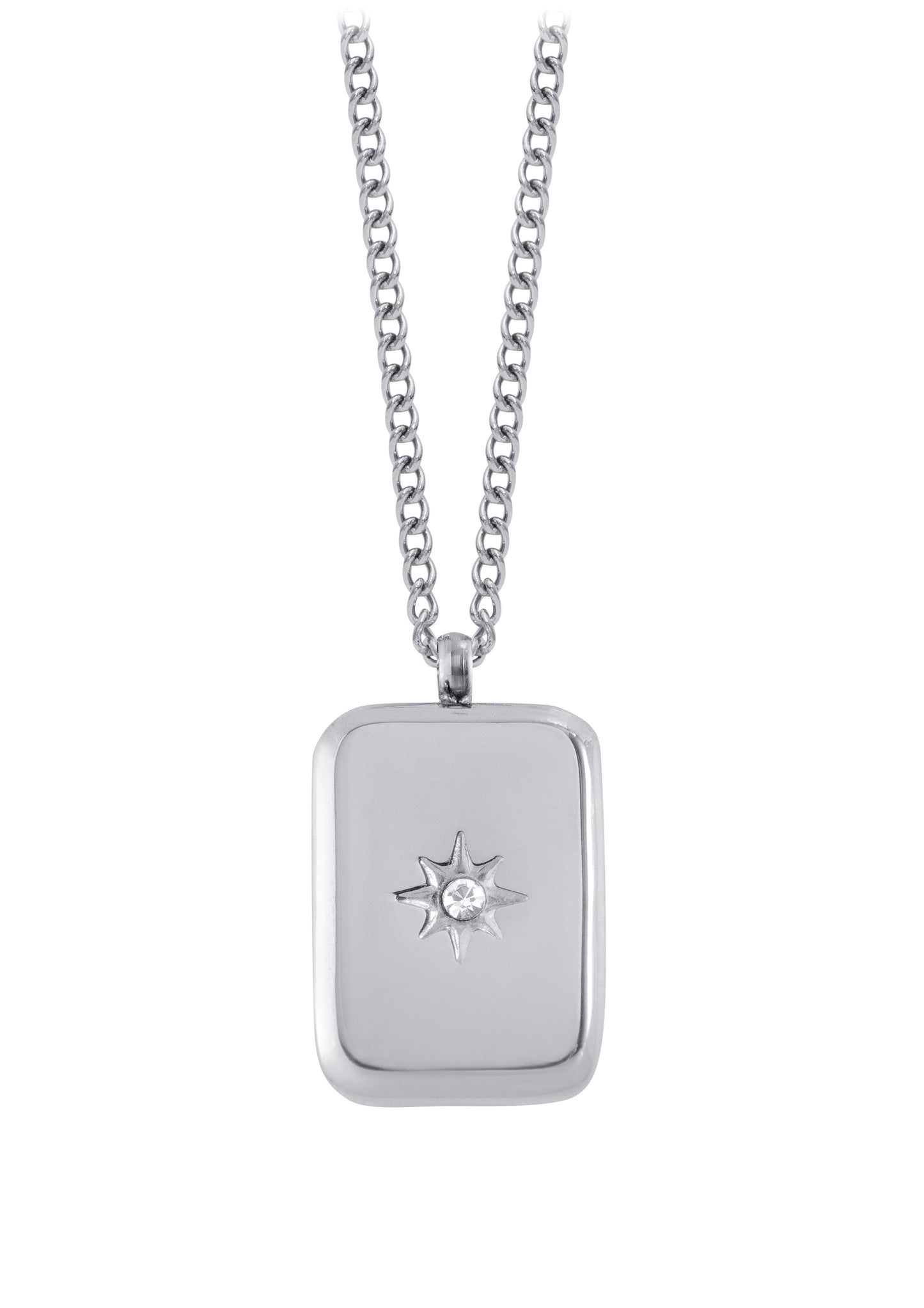 Rectangular necklace with crystal