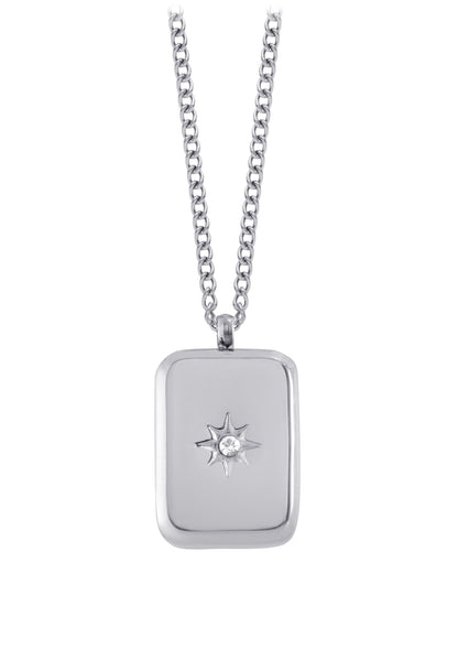 Rectangular necklace with crystal