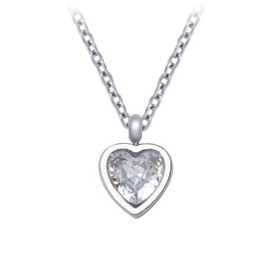 Necklace heart with crystal