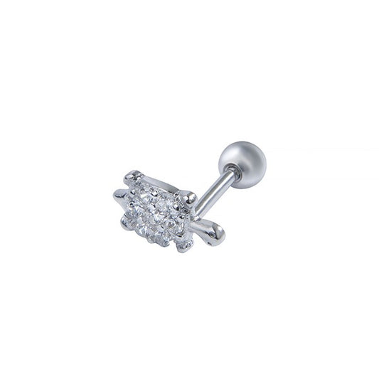 Silver earring piercing