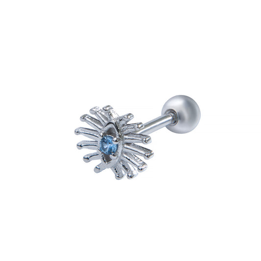 Silver earring piercing