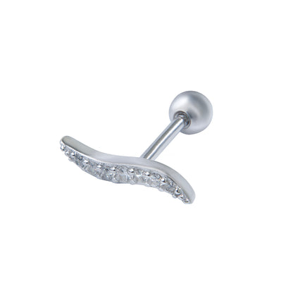 Silver earring piercing