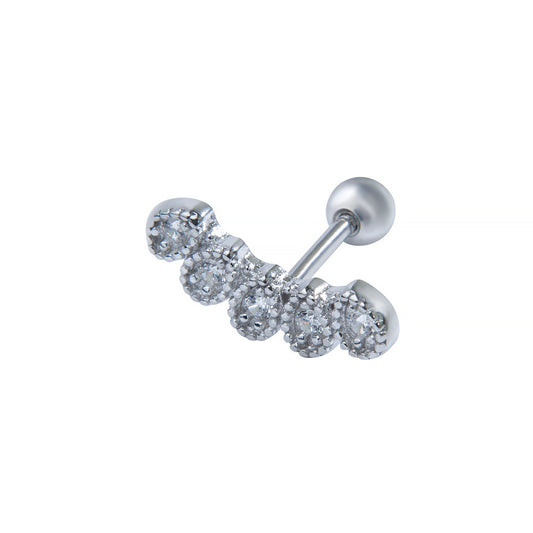 Silver earring piercing