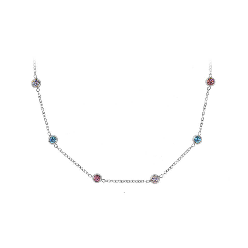 Gold-plated crystal necklace