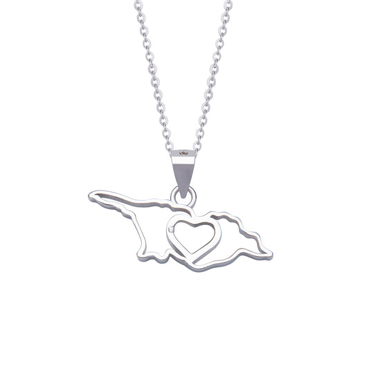 Silver necklace with Georgia heart