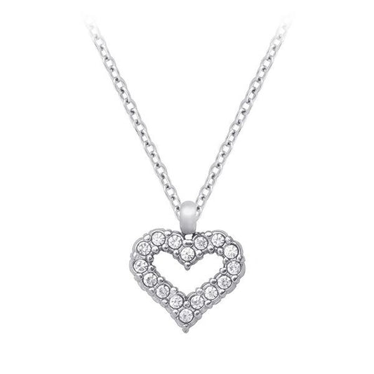 Necklace heart with crystal