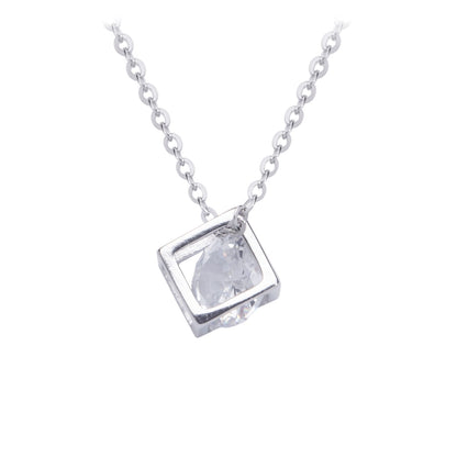 Silver necklace with cubic zirconia