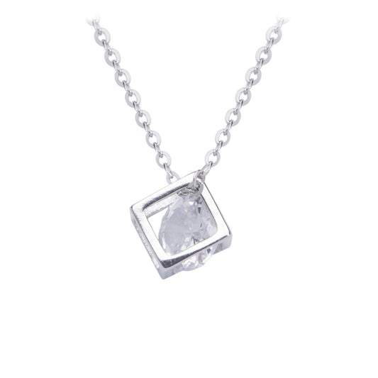 Silver necklace with cubic zirconia