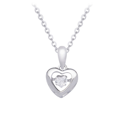 Silver necklace heart