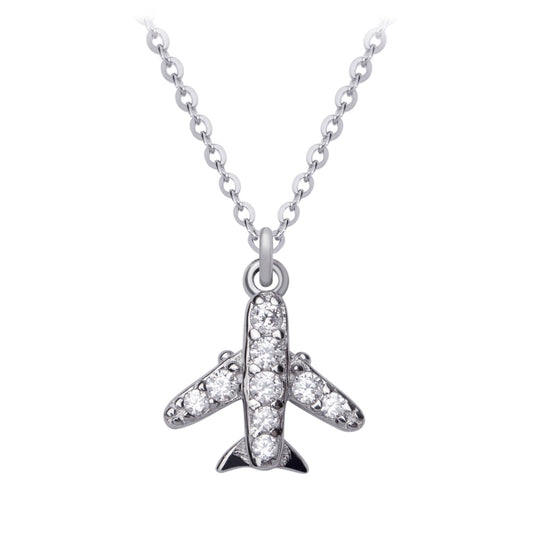 Silver necklace plane