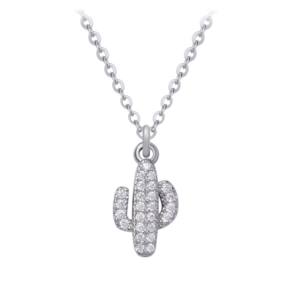 Silver necklace cactus