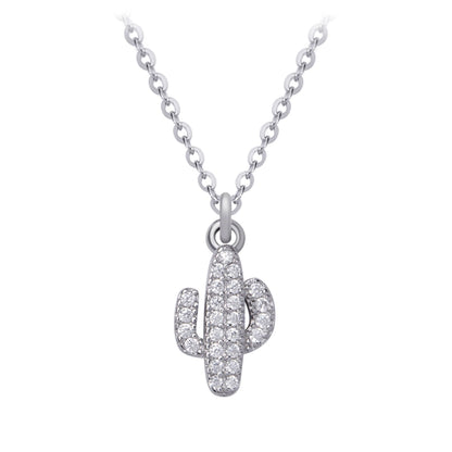 Silver necklace cactus