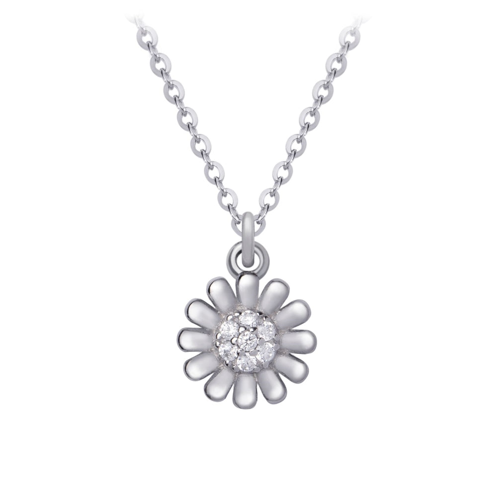 Silver necklace daisy