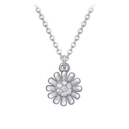 Silver necklace daisy