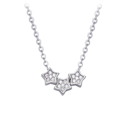 Silver necklace with three stars