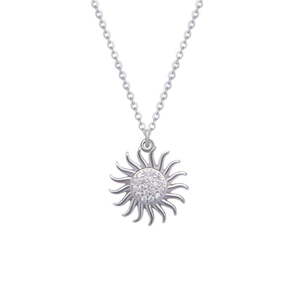 Silver necklace sun