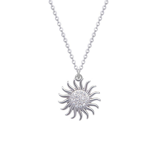 Silver necklace sun