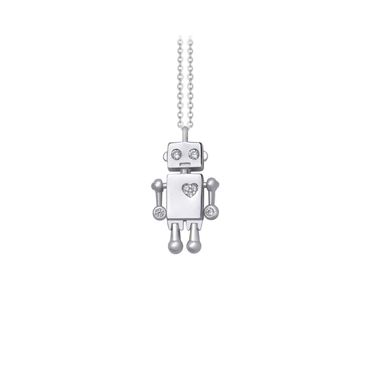 Silver necklace robot