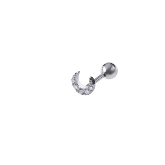 Silver earring piercing