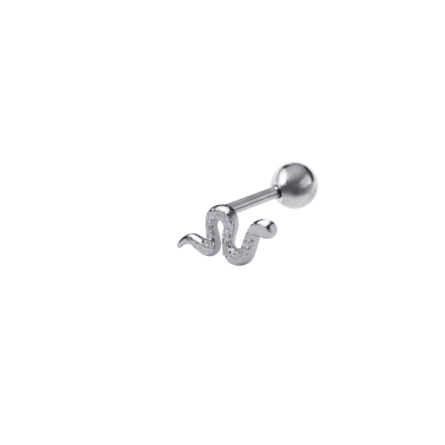 Silver earring piercing