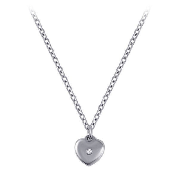 Necklace heart with crystal