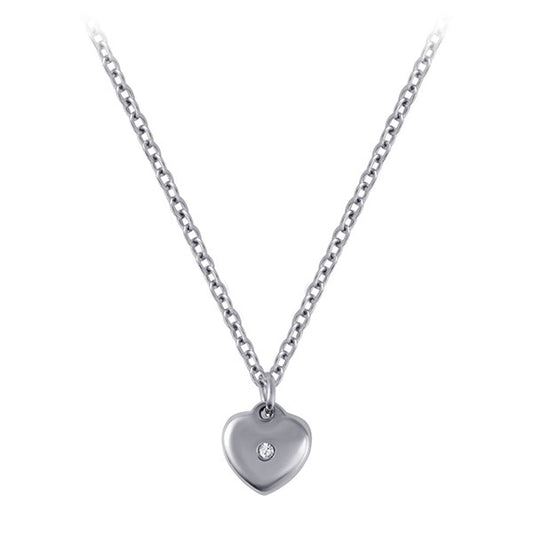 Necklace heart with crystal