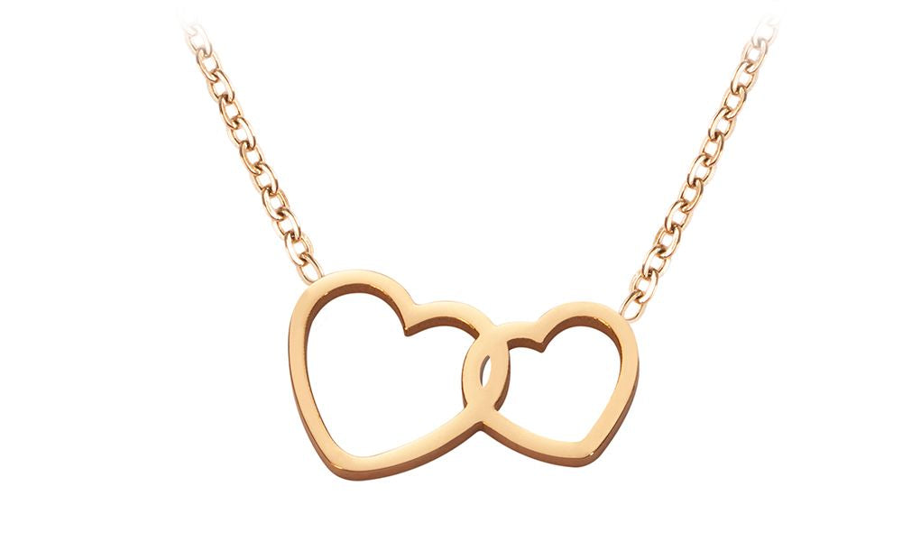 Necklace with two hearts