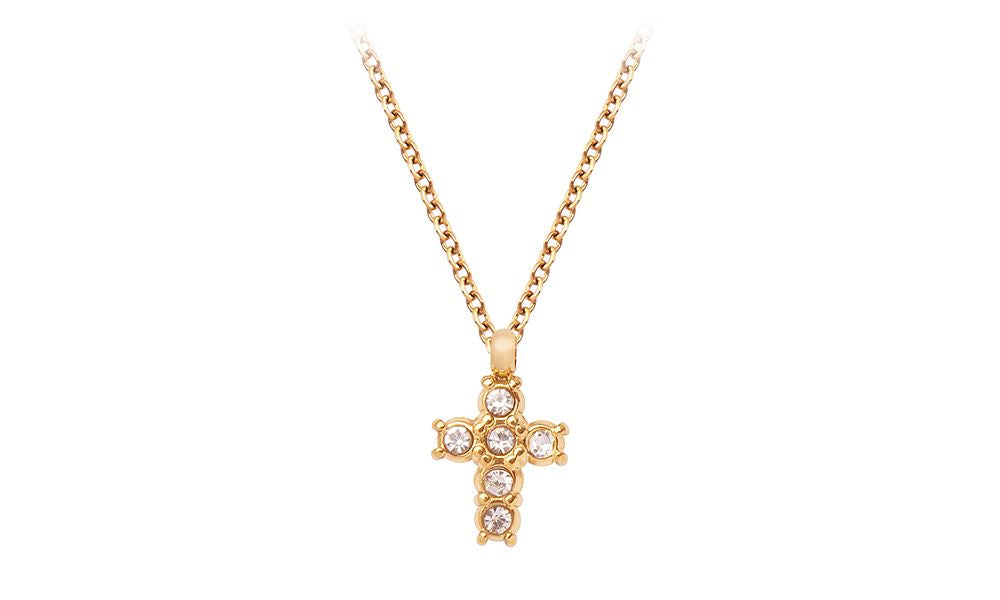 Cross necklace with crystals