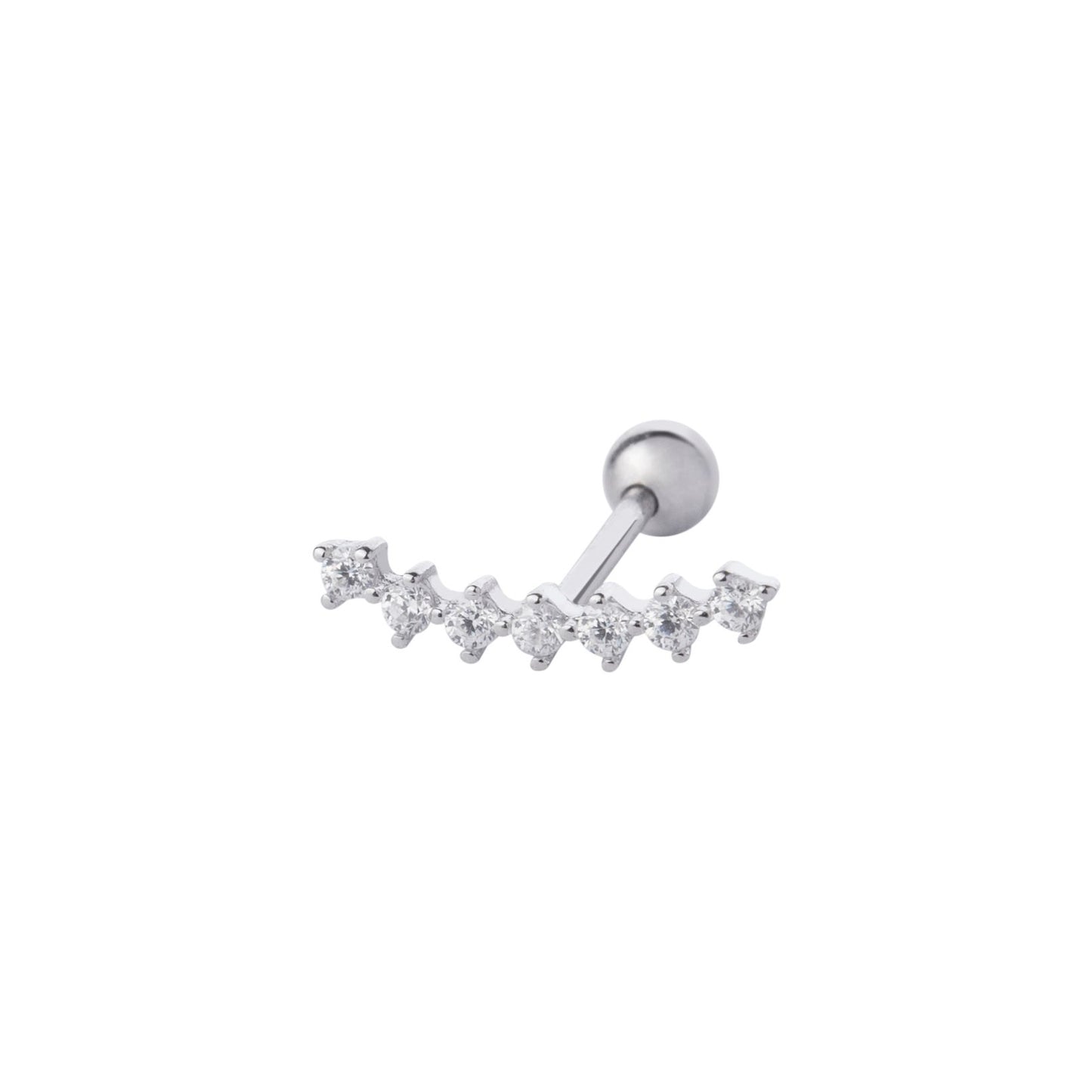 Silver earring piercing