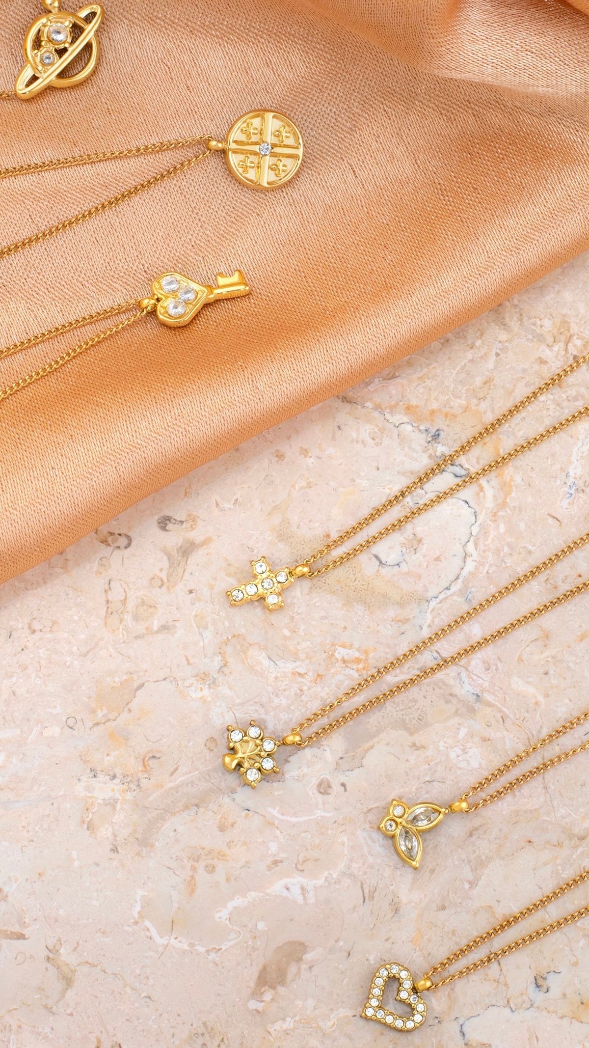 Cross necklace with crystals
