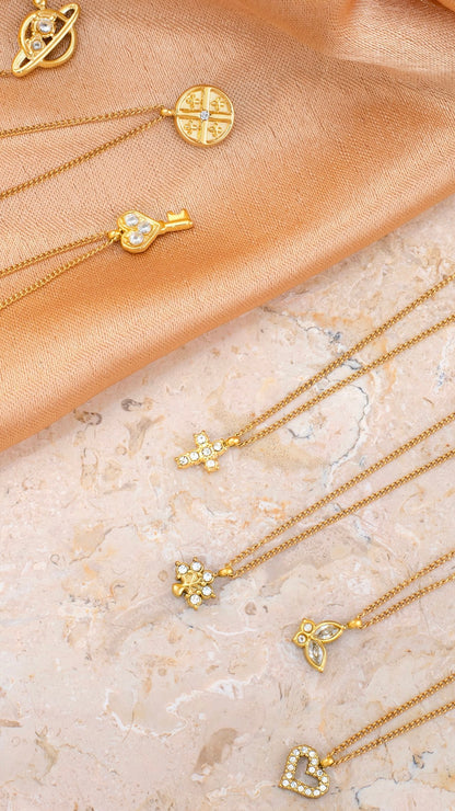 Cross necklace with crystals